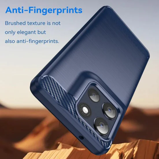 Калъф за Motorola Moto G86 - Techsuit - Carbon Silicone - Син