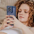 Калъф за Motorola Moto G86 - Techsuit - Carbon Silicone - Син
