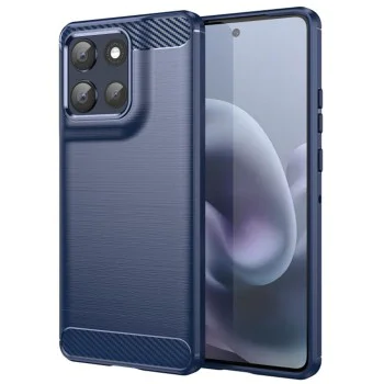 Калъф за Motorola Moto G86 - Techsuit - Carbon Silicone - Син