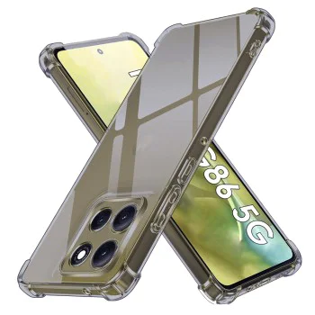 Калъф за Motorola Moto G86 - Techsuit - Shockproof Clear Silicone - Опушено Черен