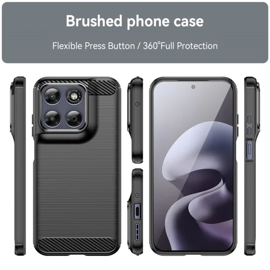 Калъф за Motorola Moto G87 / G77 / G67 - Carbon Silicone - Techsuit - Черен