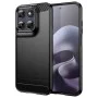 Калъф за Motorola Moto G87 / G77 / G67 - Carbon Silicone - Techsuit - Черен