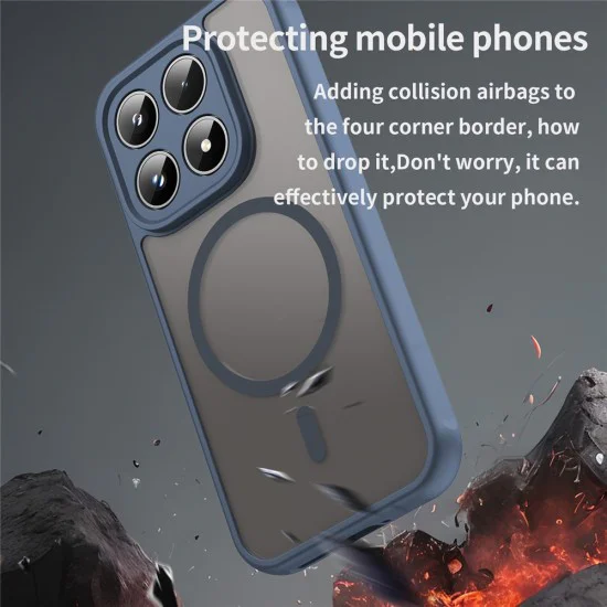 Калъф за Motorola Moto G87 / G77 / G67 - HaloFrost II MagSafe - Techsuit - Син (Navy Blue)