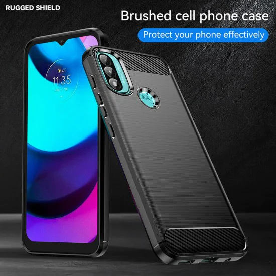 Калъф за Motorola Moto Moto E20 / Moto E30 / Moto E40 - Carbon Silicone - Черен