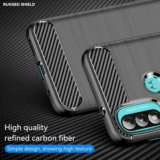 Калъф за Motorola Moto Moto E20 / Moto E30 / Moto E40 - Carbon Silicone - Черен