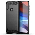 Калъф за Motorola Moto Moto E7 Power / Moto E7i Power - Карбонов силикон - черен