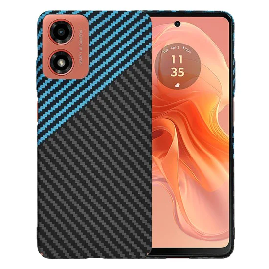 Калъф за Motorola Moto Moto G04 / Moto G04s / Moto G24 / Moto E14 - Carbonite FiberShell - Blue Pulse