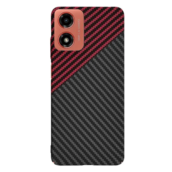 Калъф за Motorola Moto Moto G04 / Moto G04s / Moto G24 / Moto E14 - Carbonite FiberShell - Red Vortex