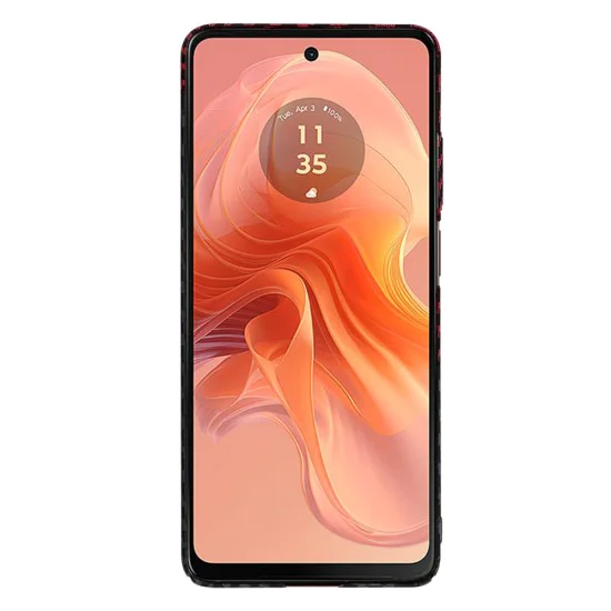 Калъф за Motorola Moto Moto G04 / Moto G04s / Moto G24 / Moto E14 - Carbonite FiberShell - Red Vortex