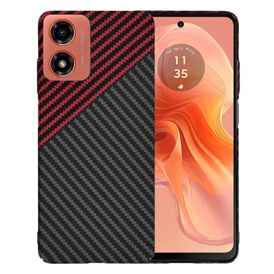 Калъф за Motorola Moto Moto G04 / Moto G04s / Moto G24 / Moto E14 - Carbonite FiberShell - Red Vortex
