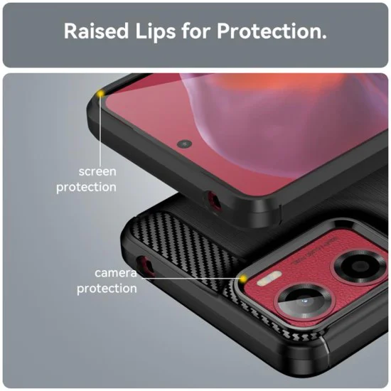 Калъф за Motorola Moto Moto G05 / E15 - Carbon Silicone - Черен