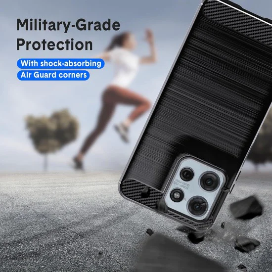 Калъф за Motorola Moto Moto G15 / G15 Power - Carbon Silicone - Черен