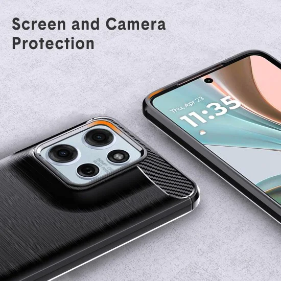Калъф за Motorola Moto Moto G15 / G15 Power - Carbon Silicone - Черен