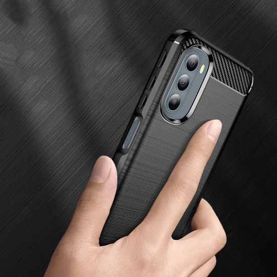 Калъф за Motorola Moto Moto G31 4G / Moto G41 4G - Carbon Silicone - Черен