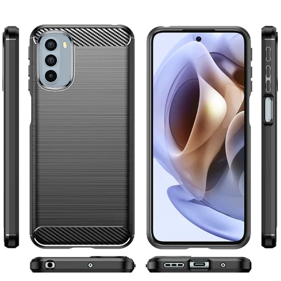 Калъф за Motorola Moto Moto G31 4G / Moto G41 4G - Carbon Silicone - Черен