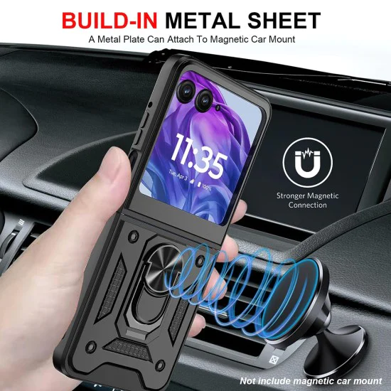 Калъф за Motorola Razr 60 Ultra - Techsuit - CamShield Series - Черен