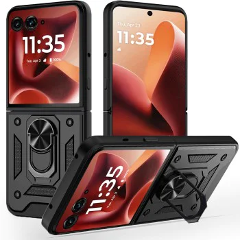 Калъф за Motorola Razr 60 Ultra - Techsuit - CamShield Series - Черен