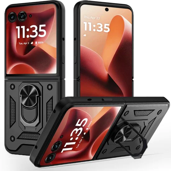 Калъф за Motorola Razr 60 Ultra - Techsuit - CamShield Series - Черен