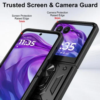 Калъф за Motorola Razr 60 Ultra - Techsuit - CamShield Series - Черен