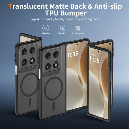 Калъф за Motorola Razr Fold - PureFrost MagSafe - Techsuit - Черен (Frosted Black)