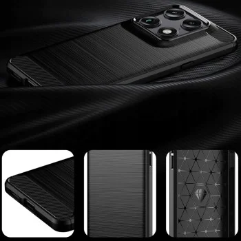 Калъф за Motorola Signature - Carbon Silicone - Techsuit - Черен