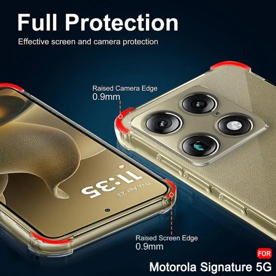 Калъф за Motorola Signature - Shockproof Clear Silicone - Techsuit - Прозрачен
