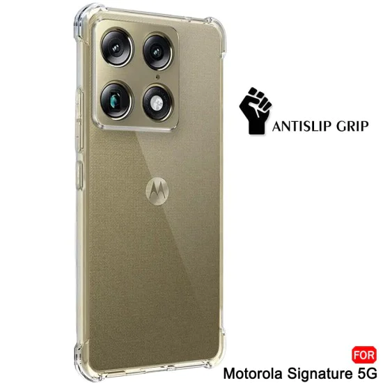 Калъф за Motorola Signature - Shockproof Clear Silicone - Techsuit - Прозрачен