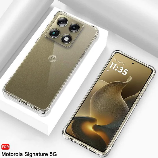 Калъф за Motorola Signature - Shockproof Clear Silicone - Techsuit - Прозрачен