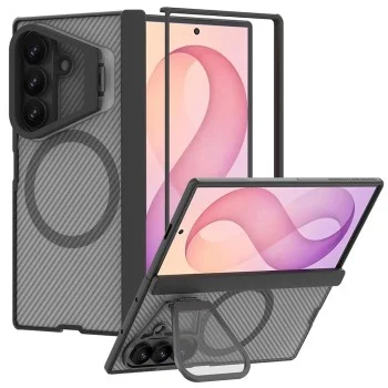 Калъф Nillkin CamShield Pro Magnetic (с прозрачен капак за камерата) - Samsung Galaxy Z Fold8 Ultra - Прозрачно черен