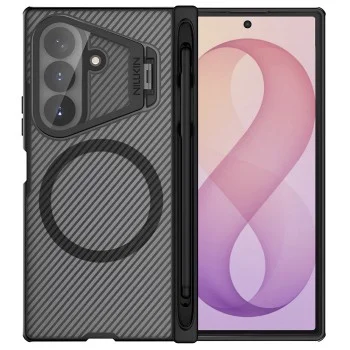 Калъф Nillkin CamShield Pro Magnetic (с прозрачен капак за камерата и S Pen) - Samsung Galaxy Z Fold8 Ultra - Прозрачно черен