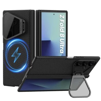 Калъф Nillkin CamShield Pro Magnetic (с прозрачно черен капак за камерата и S Pen) - Samsung Galaxy Z Fold8 Ultra - Черен