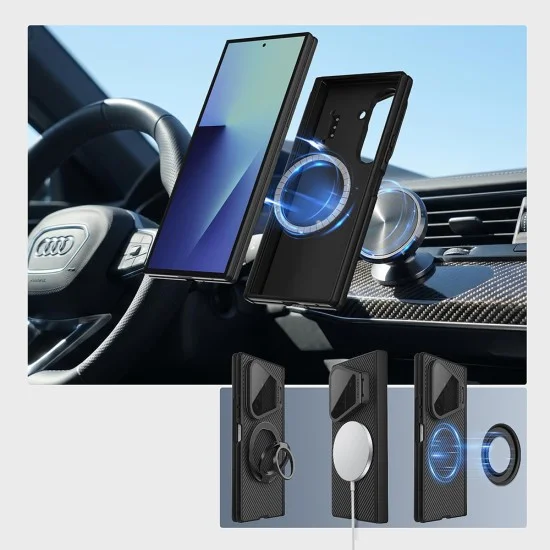 Калъф Nillkin CamShield Pro Magnetic (с прозрачно черен капак за камерата и S Pen) - Samsung Galaxy Z Fold8 Ultra - Черен