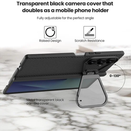 Калъф Nillkin CamShield Pro Magnetic (с прозрачно черен капак за камерата и S Pen) - Samsung Galaxy Z Fold8 Ultra - Черен