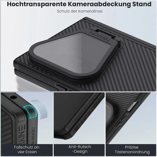 Калъф Nillkin CamShield Pro Magnetic (с прозрачно черен капак за камерата и S Pen) - Samsung Galaxy Z Fold8 Ultra - Черен