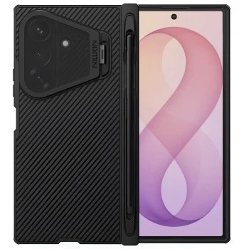 Калъф Nillkin CamShield Pro Magnetic (с прозрачно черен капак за камерата и S Pen) - Samsung Galaxy Z Fold8 Ultra - Черен