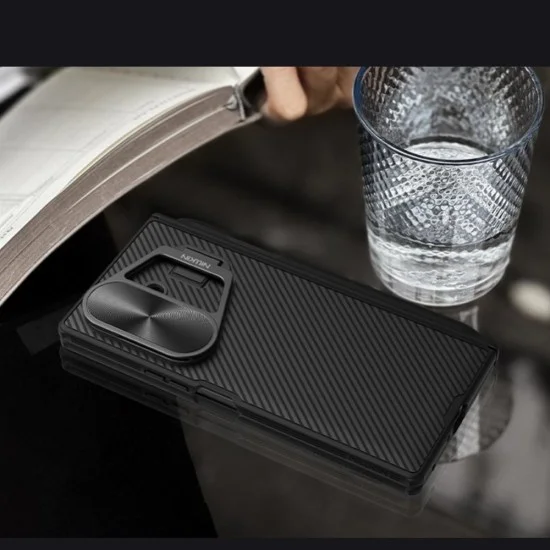 Калъф Nillkin CamShield Prop Magnetic (с метален капак за камерата и S Pen) - Samsung Galaxy Z Fold7 - Черен