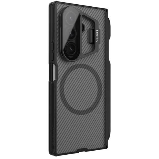 Калъф Nillkin CamShield Prop Magnetic (с прозрачен капак за камерата и S Pen) - Samsung Galaxy Z Fold7 - Прозрачно черен