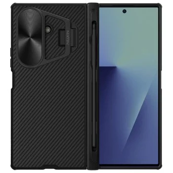 Калъф Nillkin CamShield Prop (с метален капак за камерата и S Pen) - Samsung Galaxy Z Fold7 - Черен