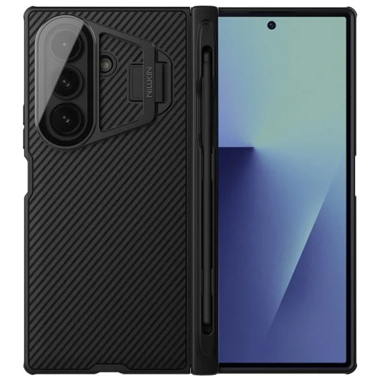Калъф Nillkin CamShield Prop (с прозрачен капак за камерата и S Pen) - Samsung Galaxy Z Fold7 - Черен