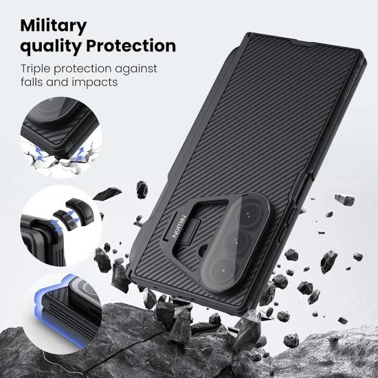 Калъф Nillkin CamShield Prop (с прозрачен капак за камерата и S Pen) - Samsung Galaxy Z Fold7 - Черен