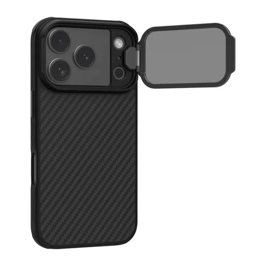 Калъф Nillkin CarboProp Magnetic (с прозрачно черен капак за камерата) - iPhone 18 Pro Max / iPhone 17 Pro Max - Черен