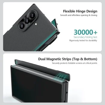 Калъф Nillkin Super Frosted Shield Fold Magnetic с държач за писалка - Samsung Galaxy Z Fold8 Ultra - Черен