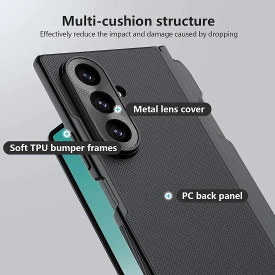 Калъф Nillkin Super Frosted Shield Fold Magnetic с държач за писалка - Samsung Galaxy Z Fold8 Ultra - Черен
