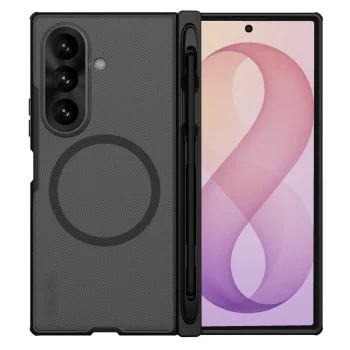 Калъф Nillkin Super Frosted Shield Fold Magnetic с държач за писалка - Samsung Galaxy Z Fold8 Ultra - Прозрачно черен