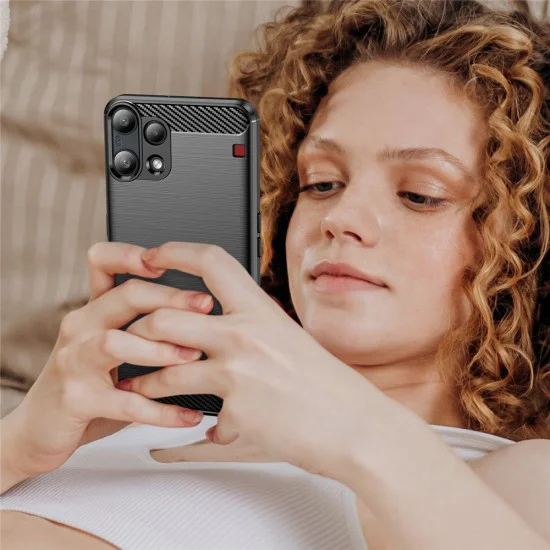 Калъф за Nothing Phone (3a) Lite - Techsuit Carbon Silicone - Черен