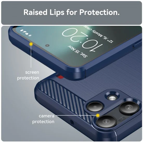 Калъф за Nothing Phone (3a) Lite - Techsuit Carbon Silicone - Син