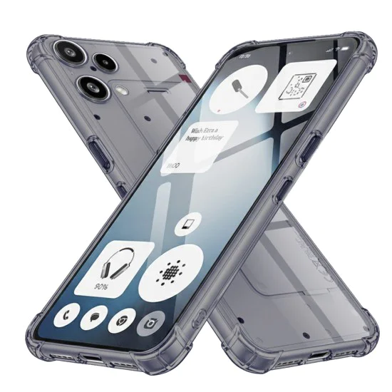 Калъф за Nothing Phone (3a) Lite - Techsuit Shockproof Clear Silicone - Димно черен