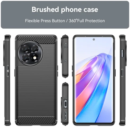 Калъф за OnePlus 11R / OnePlus Ace 2 - Techsuit Carbon Silicone - Черно