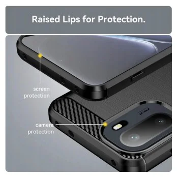 Калъф за OnePlus 15R - Techsuit Carbon Silicone - Черен