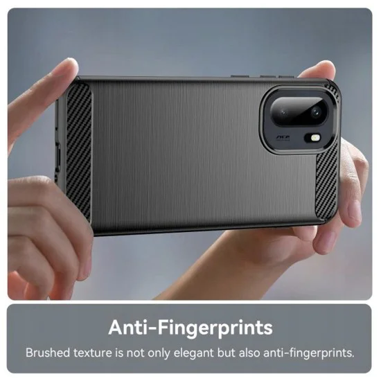 Калъф за OnePlus 15R - Techsuit Carbon Silicone - Черен